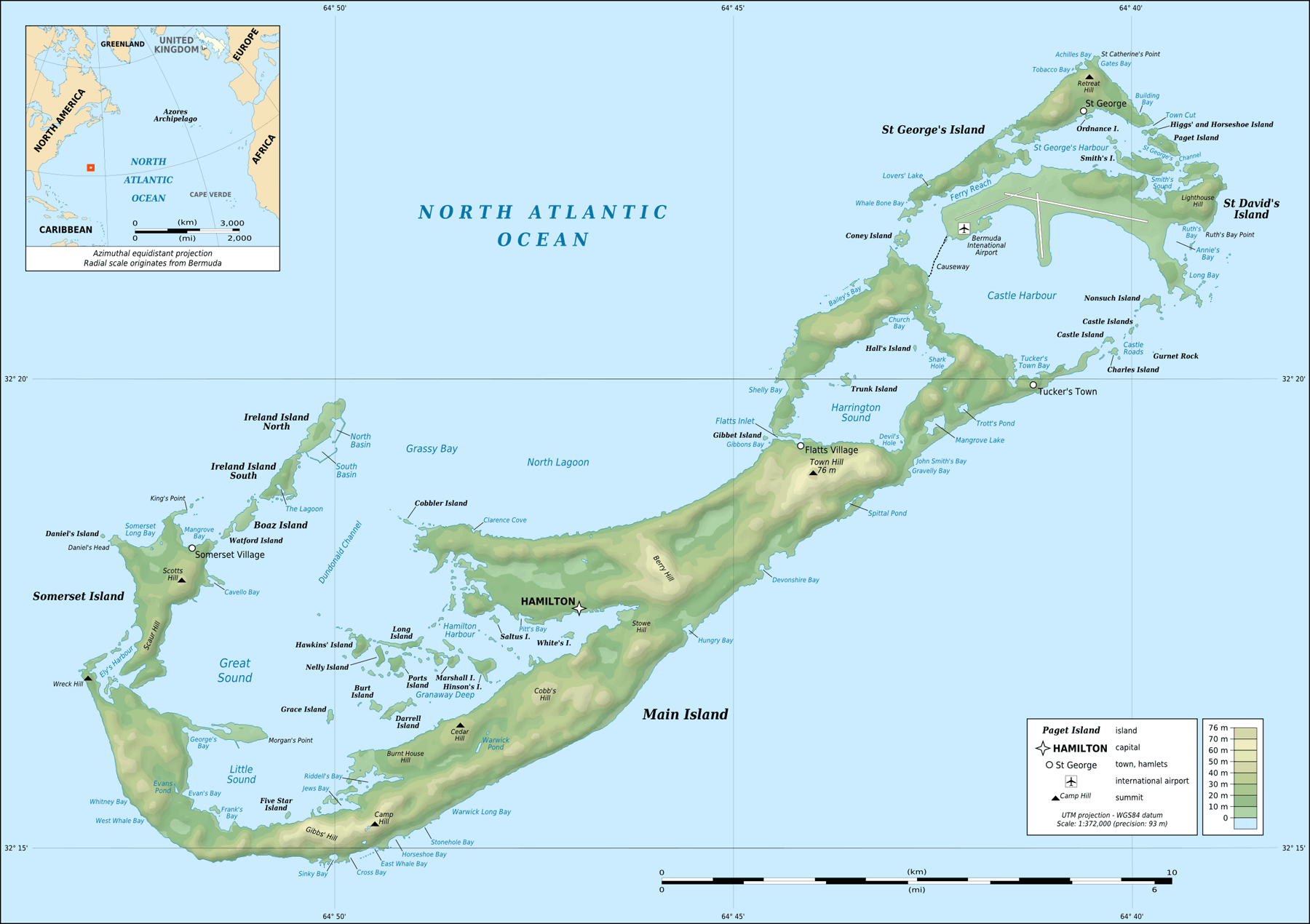 Bermuda Physical Map